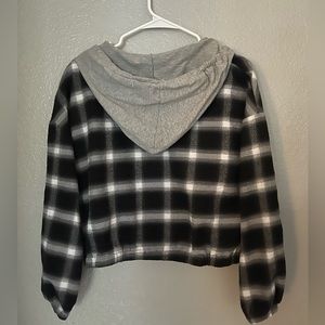 Plaid flannel - black, grey and white SHEIN size Large